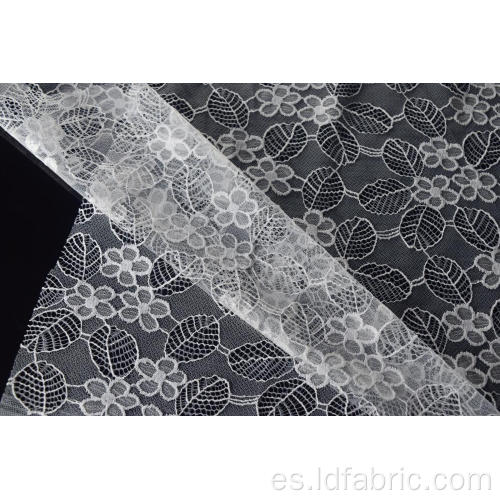 Tela de encaje de patrón de flores de poliéster de nylon Diseño-A
